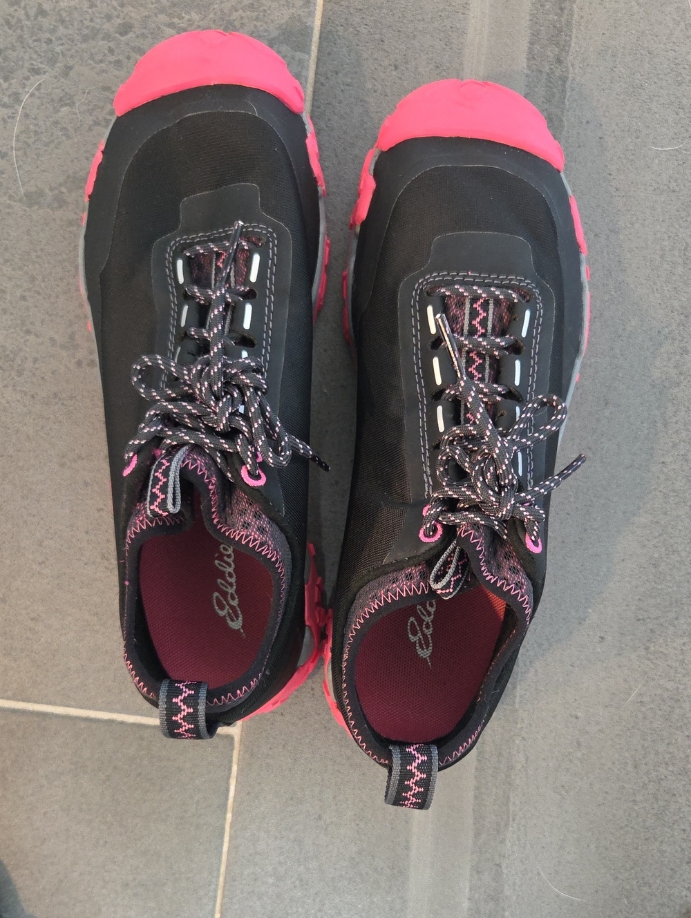 Eddie Bauer Black and Pink Women's Trail Sneakers